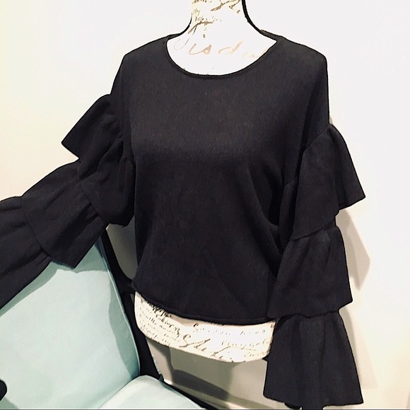 Zara Ruffle Sleeve Sweater - Picture 7 of 15